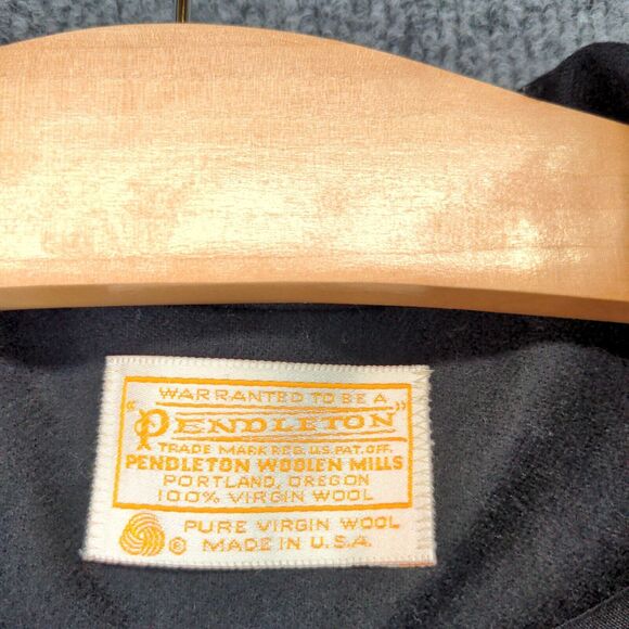 Pendleton Women's Blazer Jacket Black 12 Wool Notched Lapel Lined Vintage USA - Picture 8 of 12